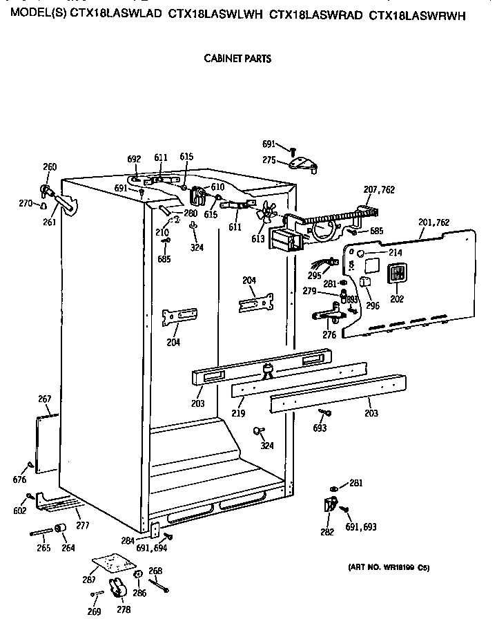 Hotpoint CTX18LASWLAD cabinet diagram