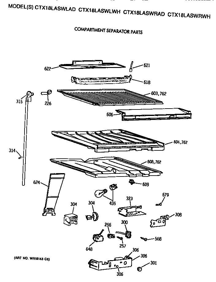 Hotpoint CTX18LASWLAD compartment separator diagram