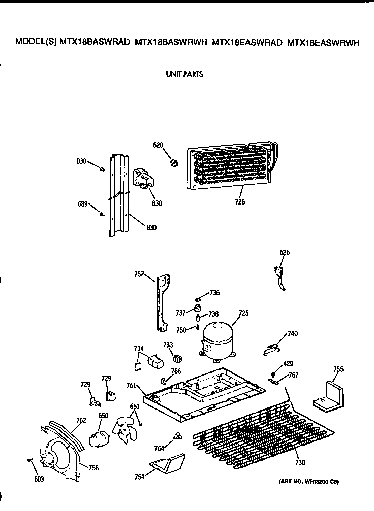 GE MTX18BASWRAD unit diagram
