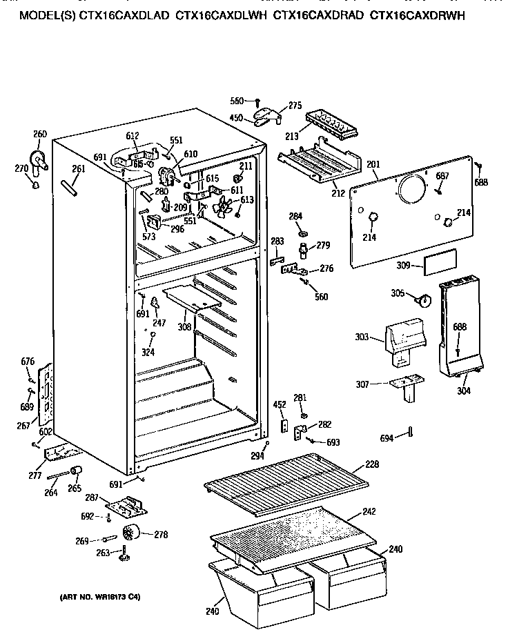 Hotpoint CTX16CAXDLAD cabinet diagram