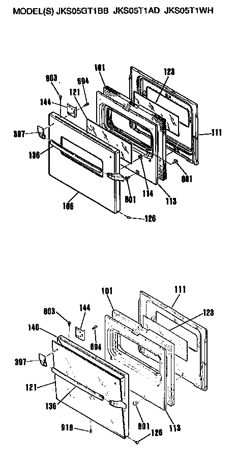 GE JKS05T1AD door diagram