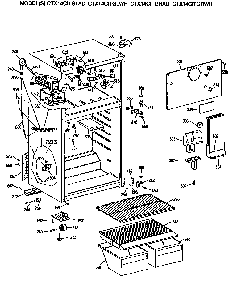 Hotpoint CTX14CITGLAD cabinet diagram