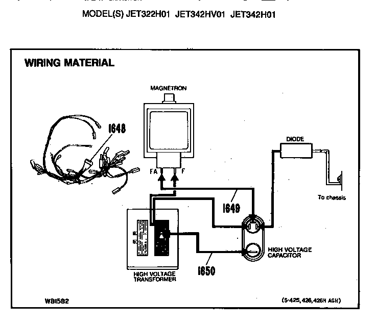 GE JET342H01 wiring material diagram