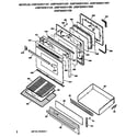 GE JGBP38GEV1BB door and drawer diagram