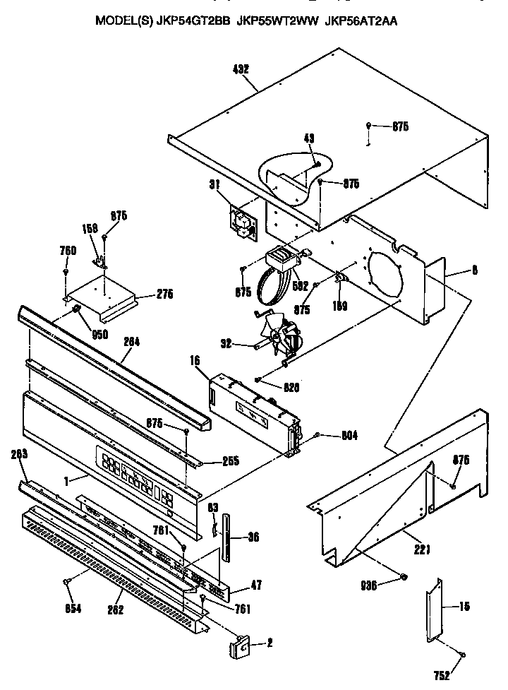 GE JKP54GT2BB controls diagram