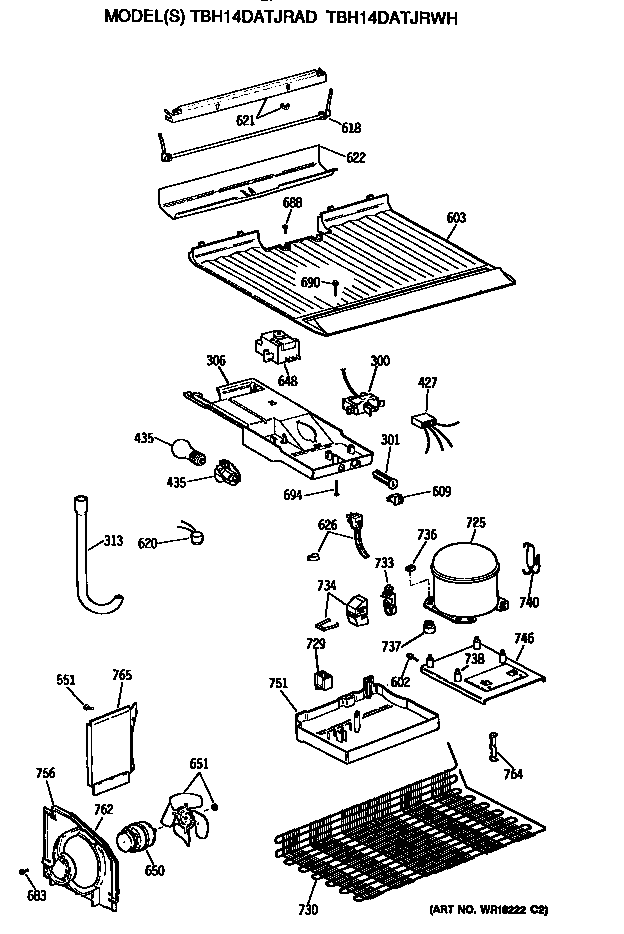 GE TBH14DATJRAD unit diagram