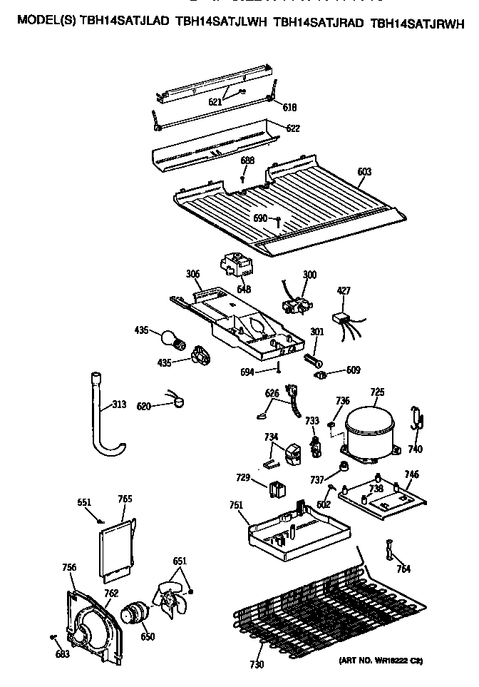 GE TBH14SATJRAD unit diagram