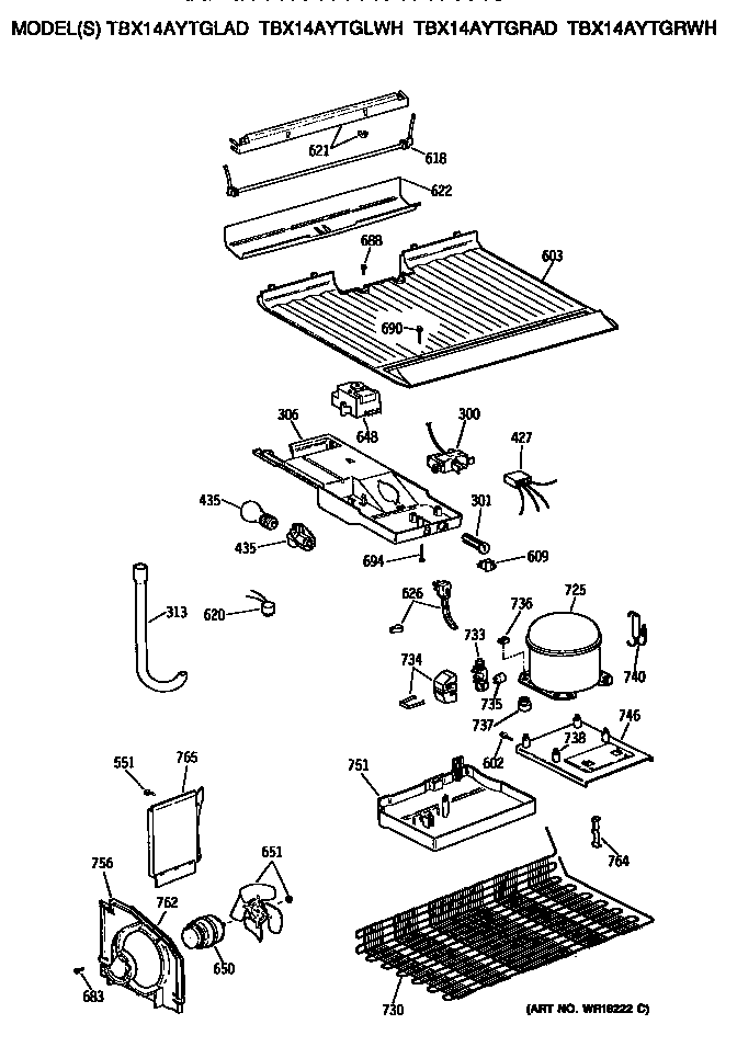 GE TBX14AYTGRAD unit diagram