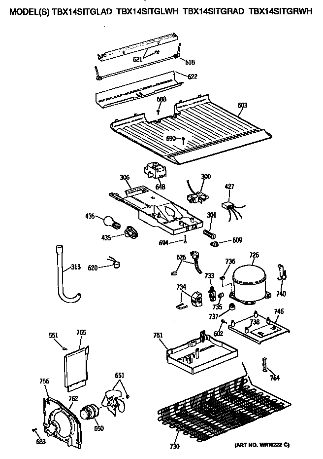 GE TBX14SITGLWH unit diagram