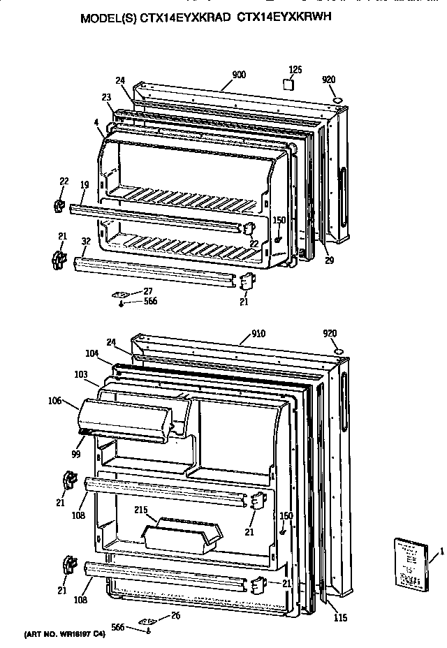 Hotpoint CTX14EYXKRAD doors diagram