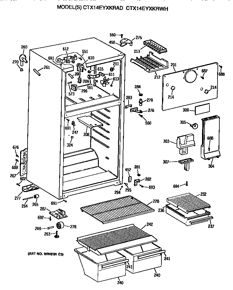 Hotpoint CTX14EYXKRAD cabinet diagram