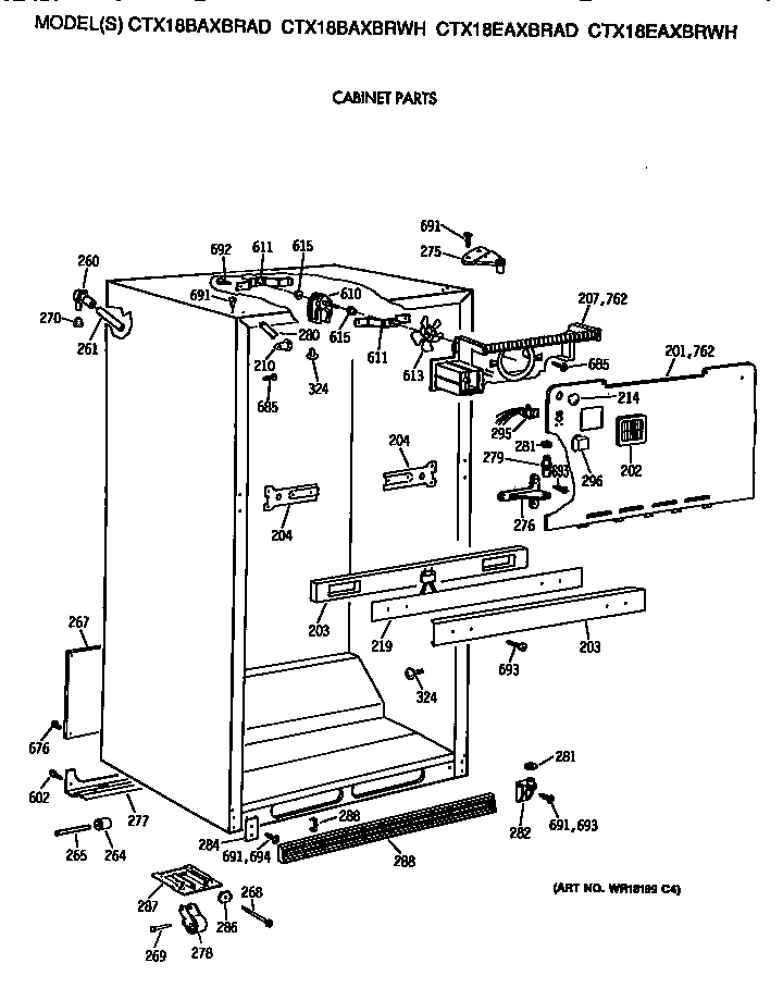 Hotpoint CTX18BAXBRAD cabinet diagram