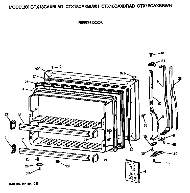 Hotpoint CTX18CAXBLAD freezer door diagram