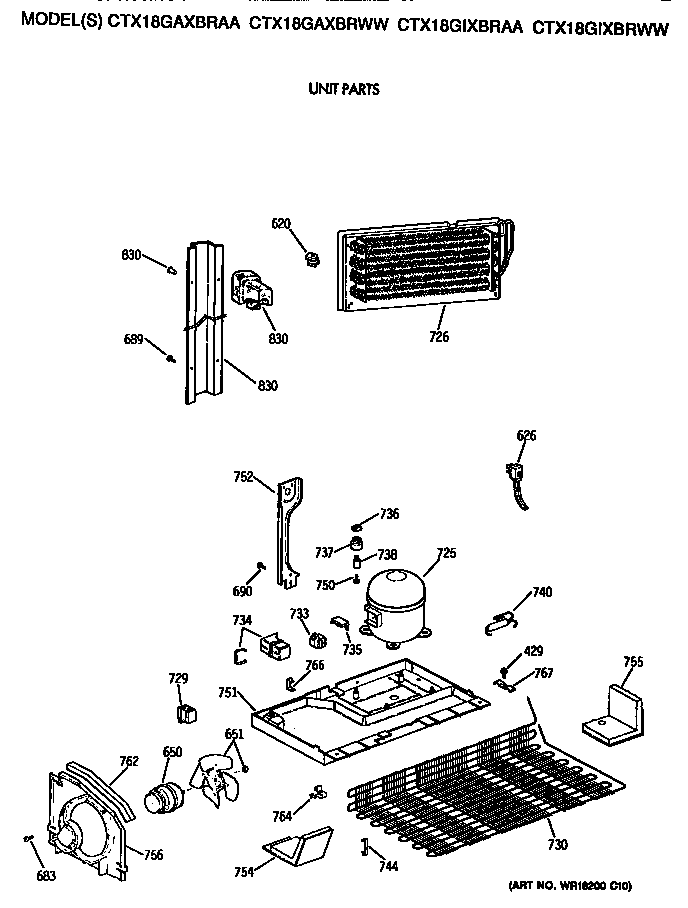 Hotpoint CTX18GAXBRAA unit diagram