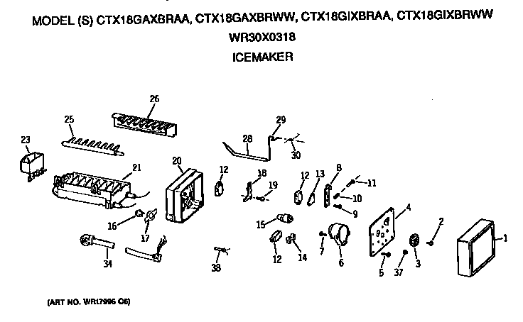 Hotpoint CTX18GAXBRAA icemaker diagram