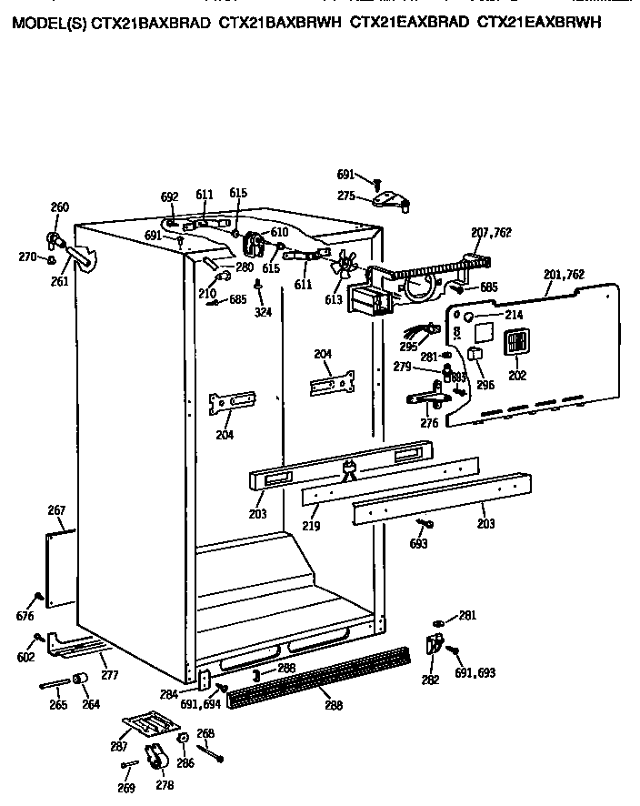 Hotpoint CTX21BAXBRAD cabinet diagram