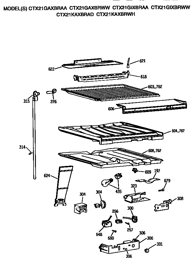 Hotpoint CTX21GIXBRWW compartment separator diagram