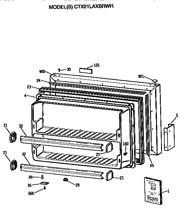 Hotpoint CTX21LAXBRWH freezer door diagram