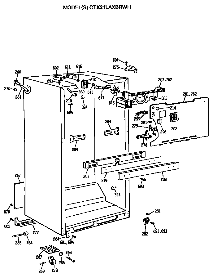 Hotpoint CTX21LAXBRWH cabinet diagram