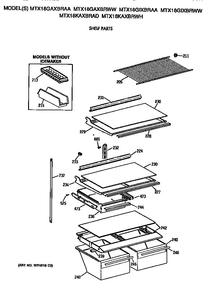 GE MTX18KAXBRWH shelves diagram