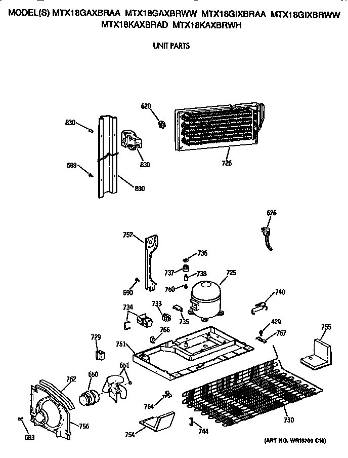GE MTX18KAXBRWH unit diagram