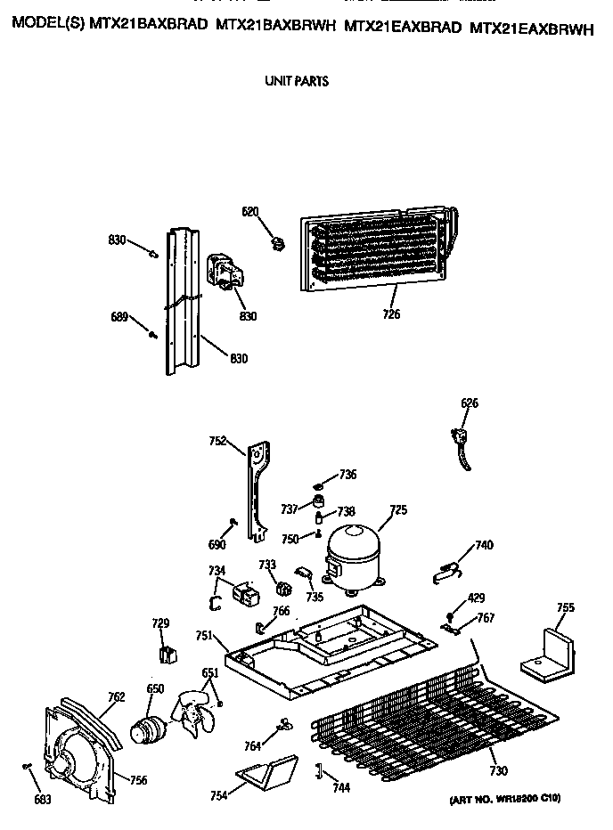 GE MTX21EAXBRAD unit diagram