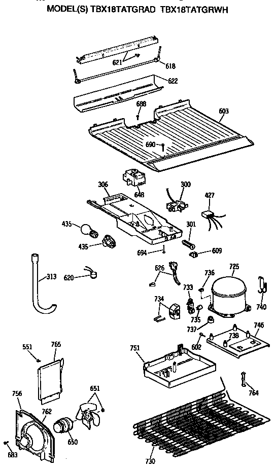 GE TBX18TATGRAD unit diagram