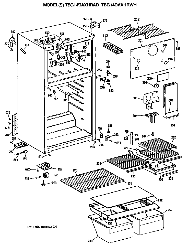GE TBG14DAXHRAD cabinet diagram