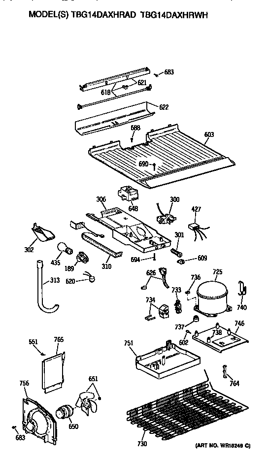 GE TBG14DAXHRAD unit diagram