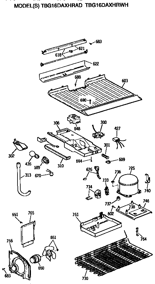 GE TBG16DAXHRAD unit diagram