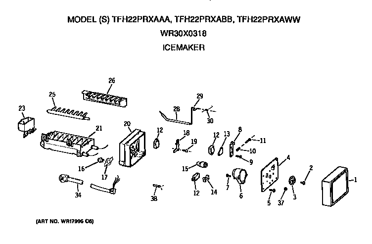 GE TFH22PRXAWW icemaker diagram