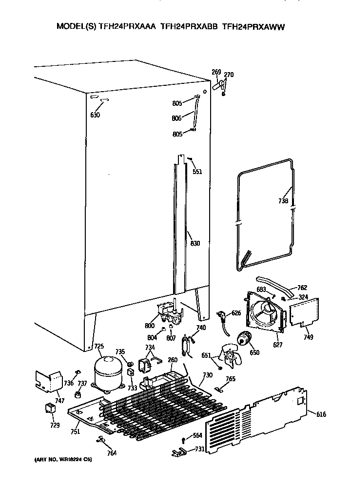 GE TFH24PRXABB unit diagram