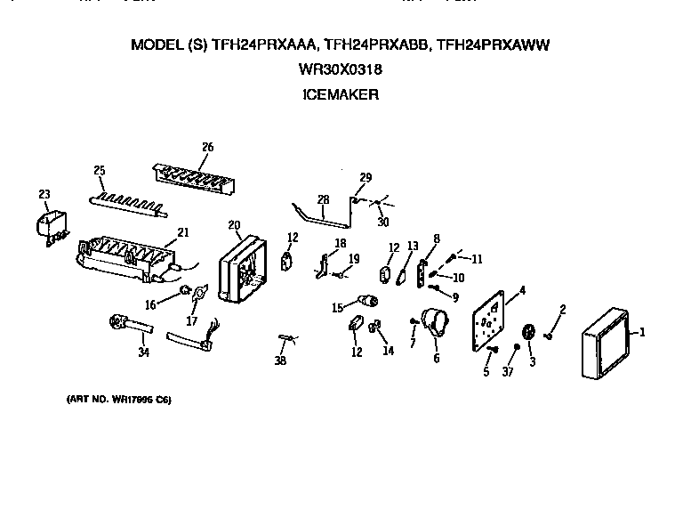 GE TFH24PRXABB icemaker diagram