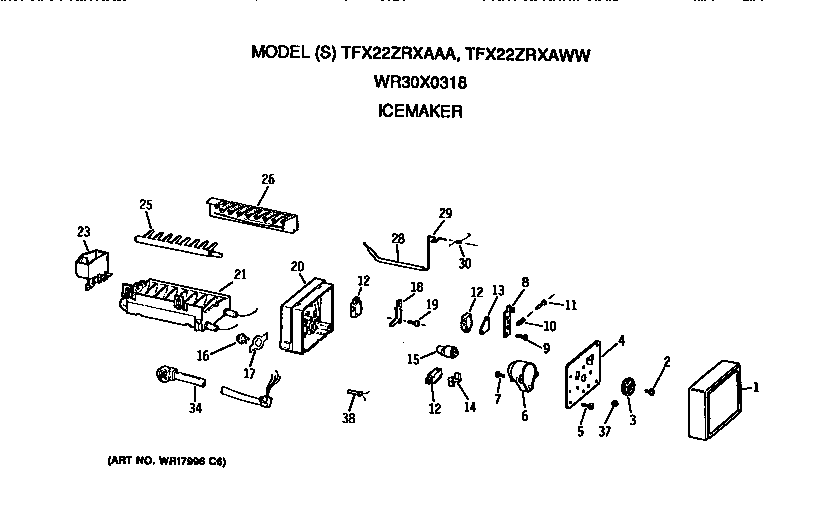 GE TFX22ZRXAAA icemaker diagram