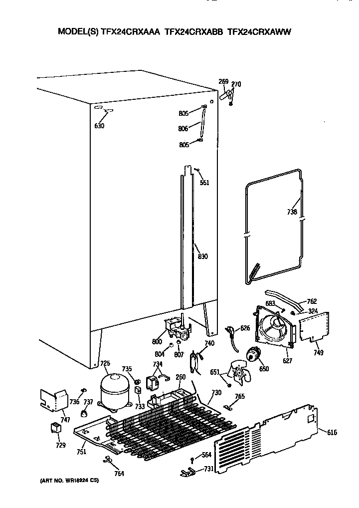 GE TFX24CRXABB unit diagram