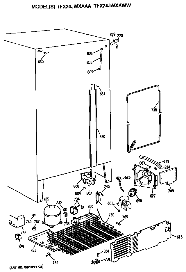 GE TFX24JWXAWW unit diagram