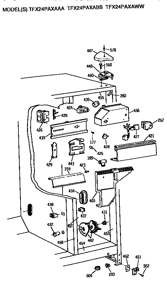 GE TFX24PAXABB fresh food section diagram