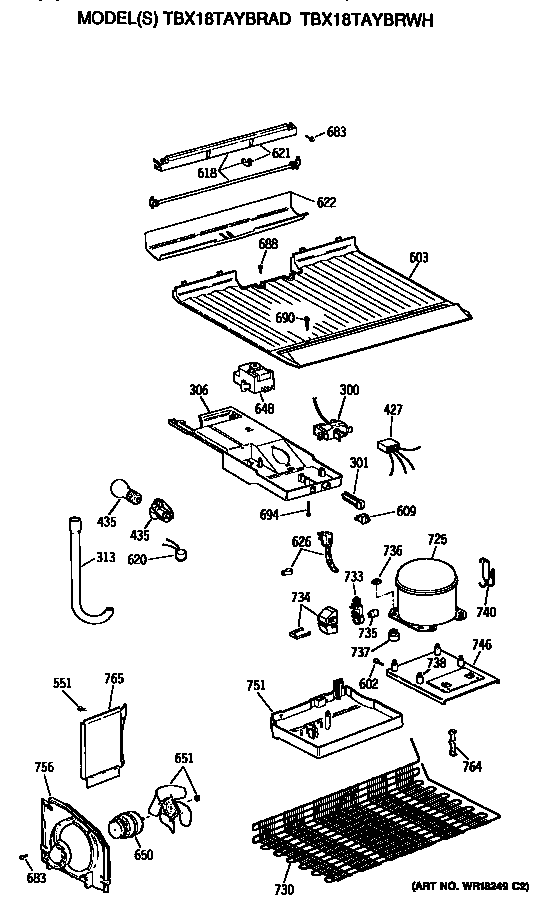 GE TBX18TAYBRWH unit diagram