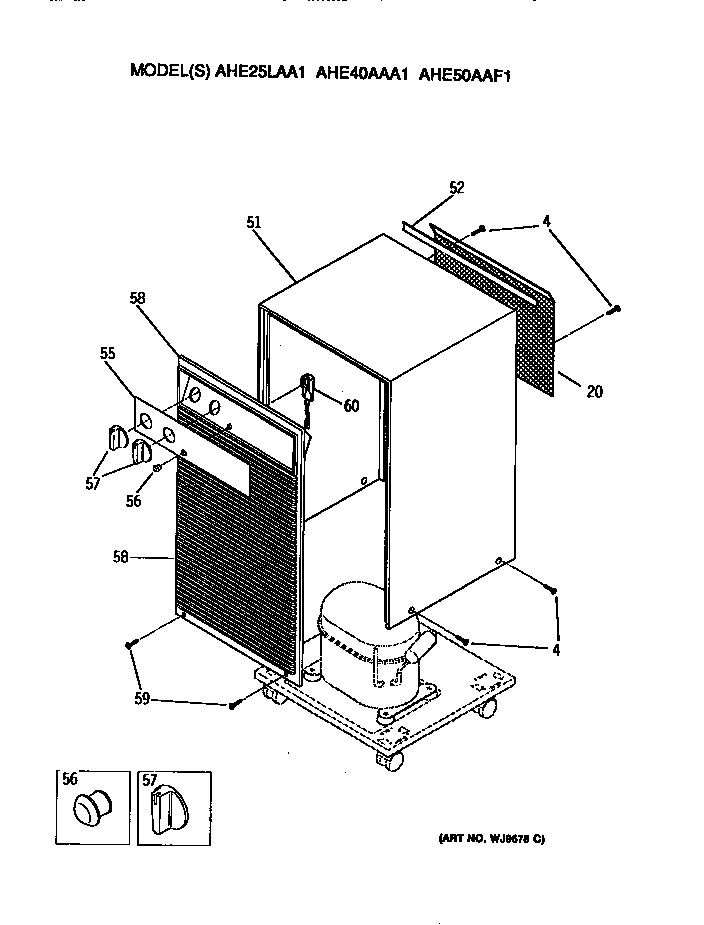 GE AHE50AAF1 unit parts diagram