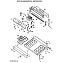 GE JGBP24GEV2WH cooktop and backsplash diagram