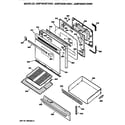 GE JGBP26WEV2WW oven door and broiler diagram