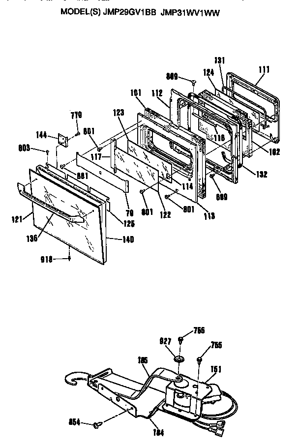 GE JMP29GV1BB door diagram