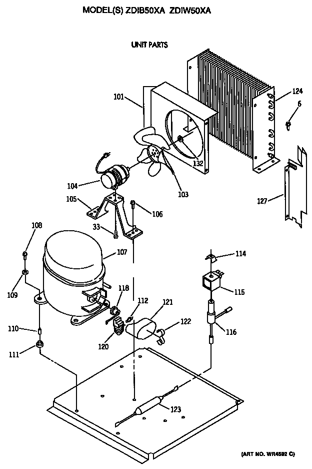 GE ZDIW50XA unit diagram