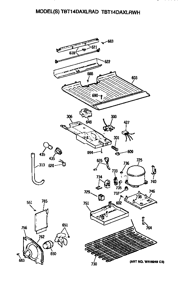 GE TBT14DAXLRAD unit diagram