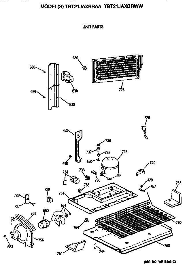 GE TBT21JAXBRAA unit diagram