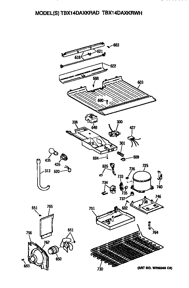 GE TBX14DAXKRAD unit diagram