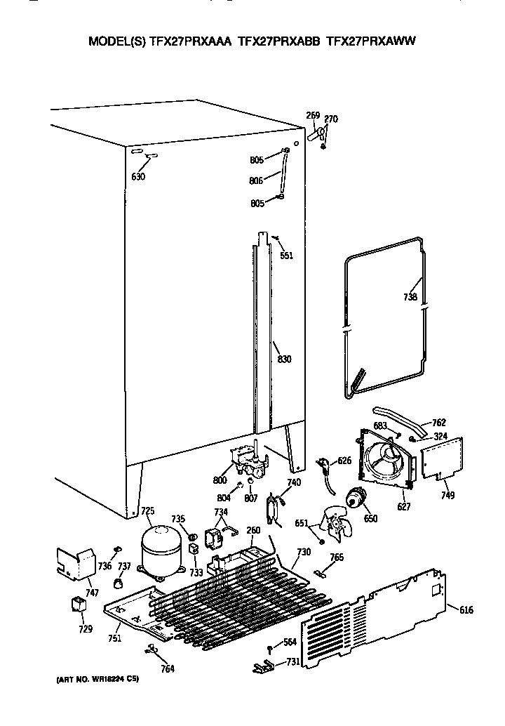 GE TFX27PRXAAA unit diagram
