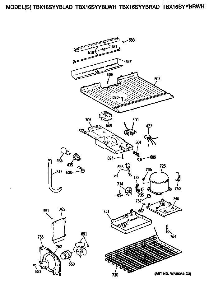 GE TBX16SYYBRWH unit diagram