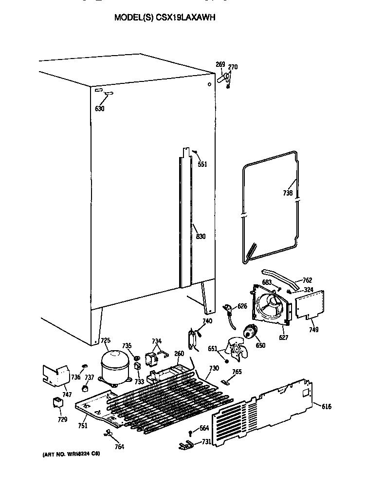 Hotpoint CSX19LAXAWH unit diagram