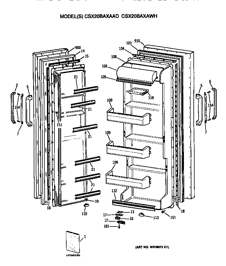 Hotpoint CSX20BAXAAD doors diagram